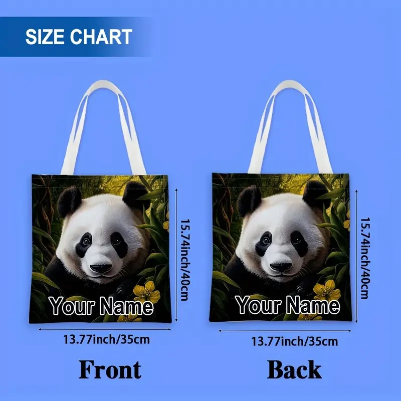 Customizable Panda Jungle Print Womens Shoulder Bag  Fun, Durable & Eco-Friendly