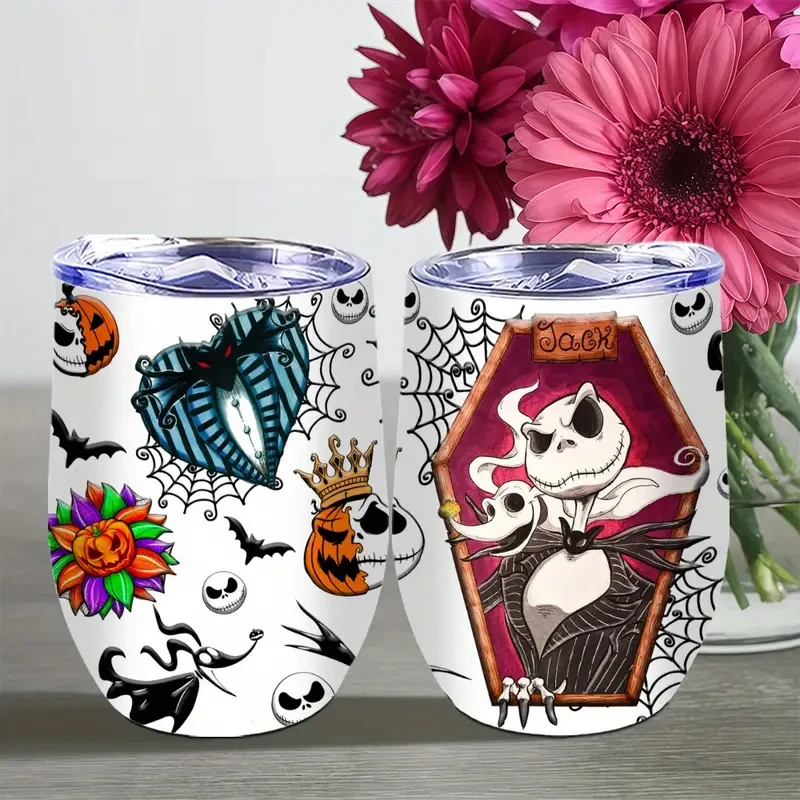 Nightmare Before Christmas Jack Skellington & Sally Stainless Steel Travel Mug  Iconic, Insulated & Collectible