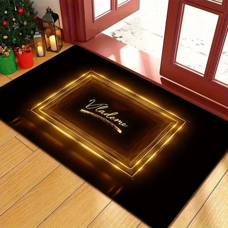 Luxury Flannel Mat with Golden Madame Design  Elegant, Soft & Durable