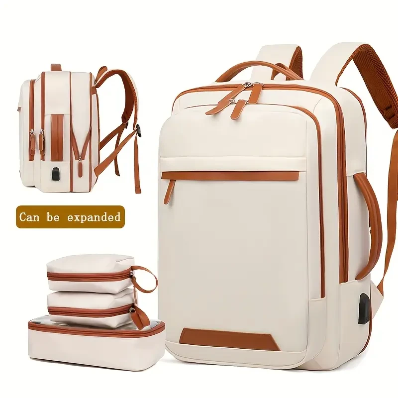 OGEHUAFEE Expandable Laptop Backpack  Modern, Durable & Space-Inspired