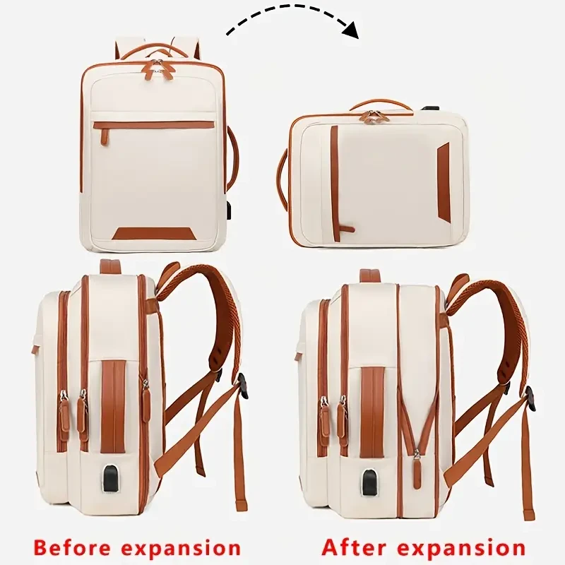 OGEHUAFEE Expandable Laptop Backpack  Modern, Durable & Space-Inspired