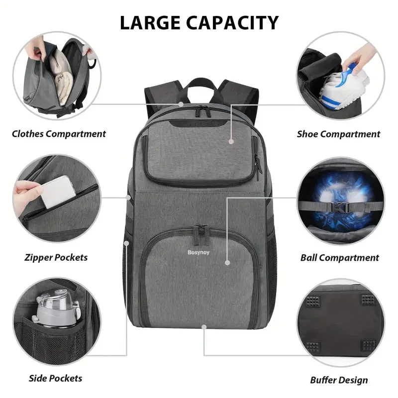 BOSYNOY Heavy-Duty Bowling Backpack  Premium Bowling Ball Bag with Shoe Compartment