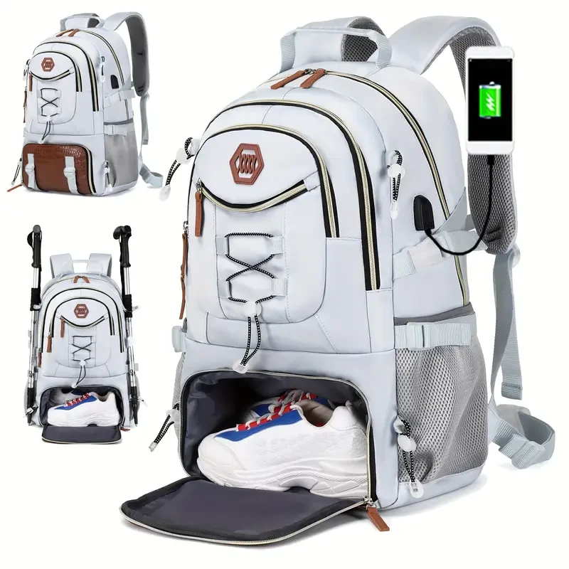 ENOSHI 40L Large Capacity Backpack  Heavy-Duty Travel, Hiking, and Camping Backpack with Laptop & Shoe Compartments