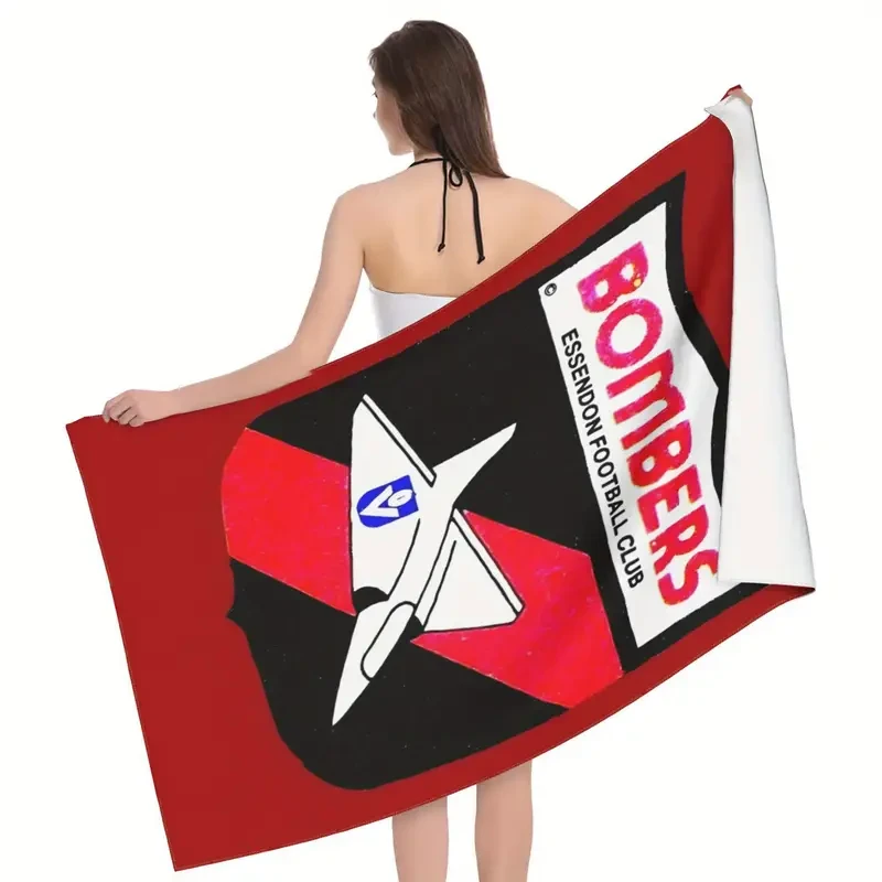 Essendon Bombers Design Beach Towel  Soft Microfiber Towel for Yoga, Travel, and Beach Use