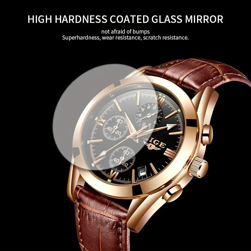 LIGE Watch  Luxury Casual Quartz Wristwatch for Men  The Best Choice for Gifts
