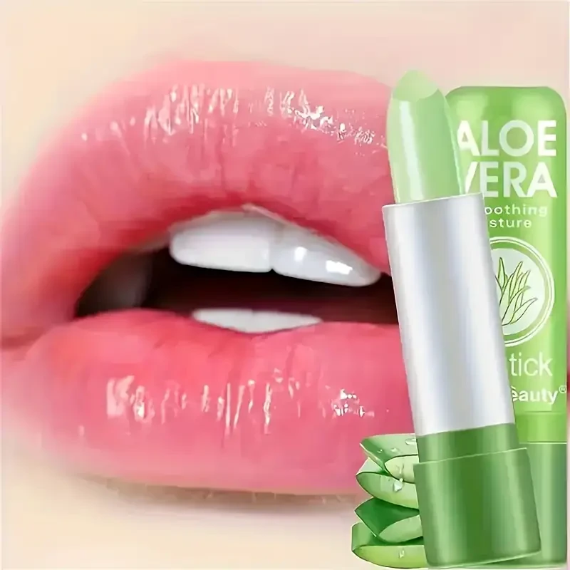 12pcs Aloe Vera Tinted Lip Balm  Replenishing Matte Finish with Thermochromic Jelly Lipstick for All Skin Types
