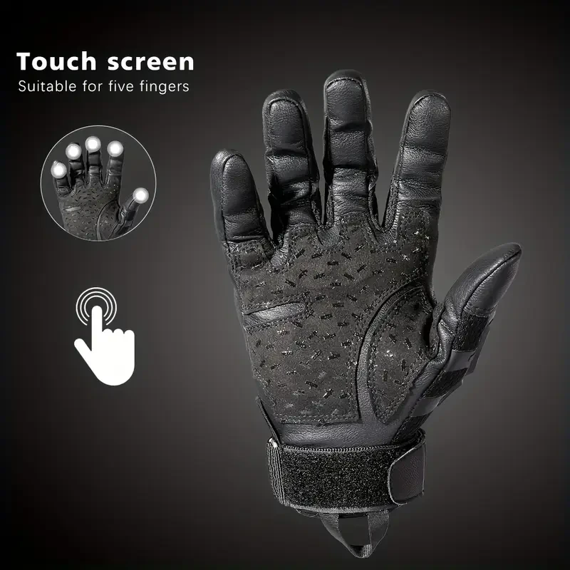Meromibe Men's Touch Screen Rubber Gloves  Full Finger Gloves for Outdoor Sports and Halloween Costume