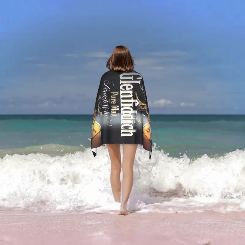 Glenfiddich-Branded Microfiber Quick-Dry Towel  Luxury Accessory for Swimming, Travel, and Beach Days