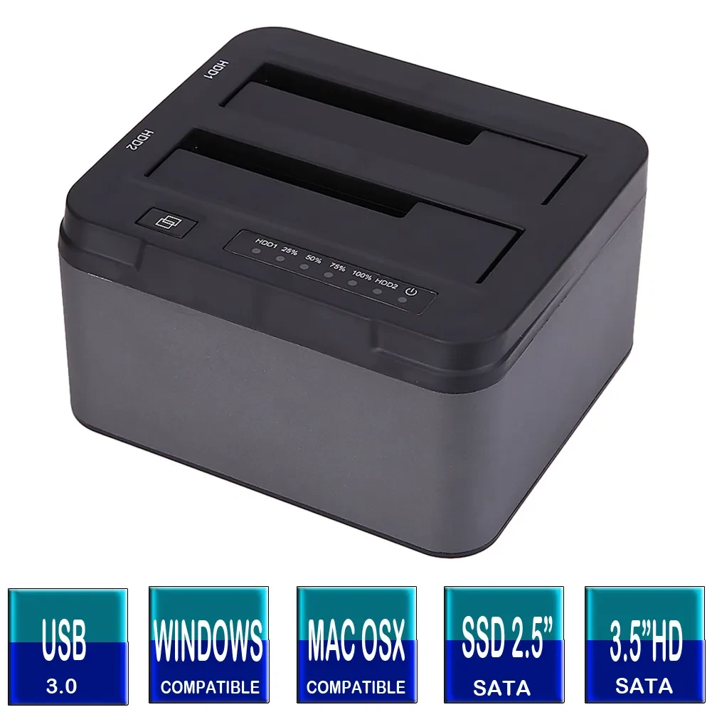 UN2F USB 3.0 To Dual SATA Adapter Docking Station, Suitable For Version 2.5 Or Higher