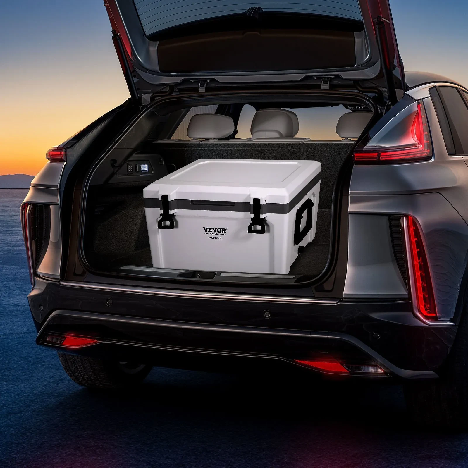 Insulated Portable Cooler, 52 Qt, Holds 50 Cans, Ice Retention Hard Cooler With Heavy Duty Handle, Ice Chest Lunch Box For Camping, Beach, Picnic, Travel, Outdoor, Keeps Cool For Up To 6 Days