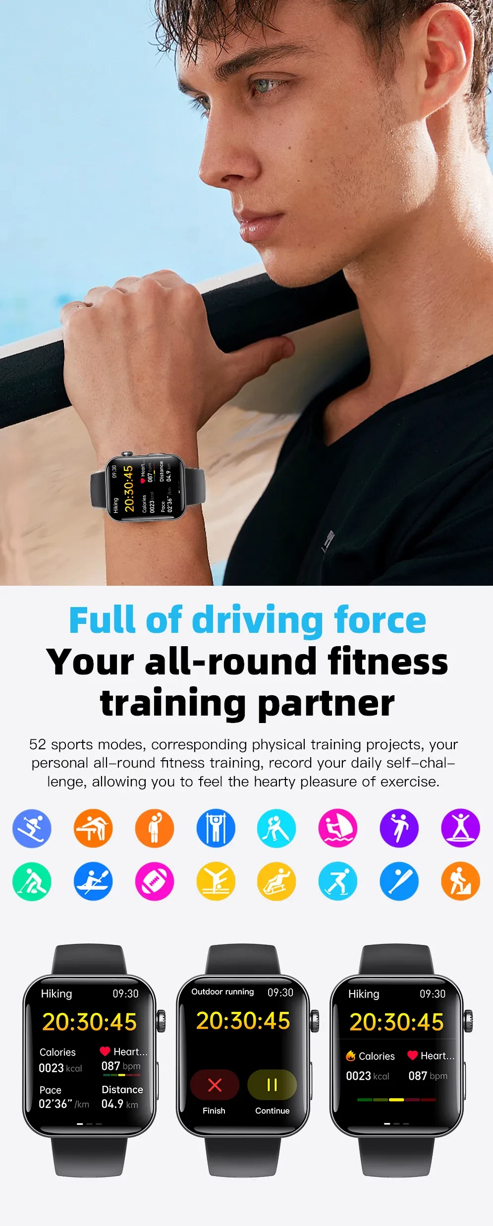 2025 Smart Watch Health Tracker 2.1in Fitness Tracker
