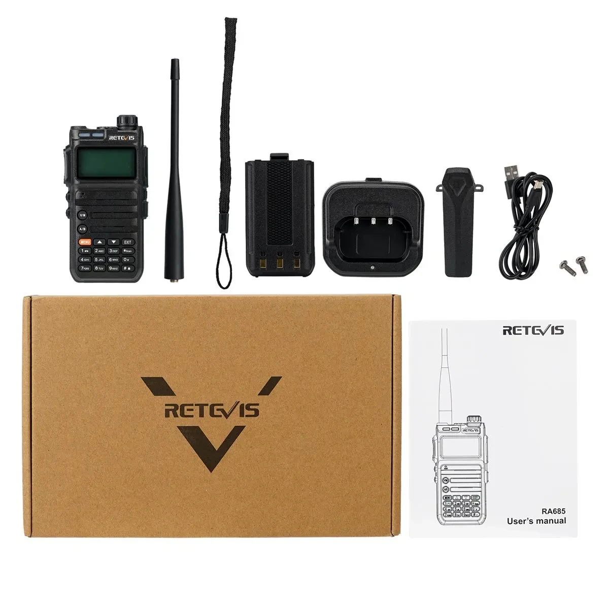 Dual-band Dual Standby Flashlight Lighting USB Charging Walkie-talkie