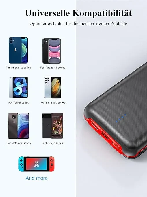 Elzle Power Bank 26800mAh, 22.5W QC3.0 20W USB C Schnelles Aufladen,