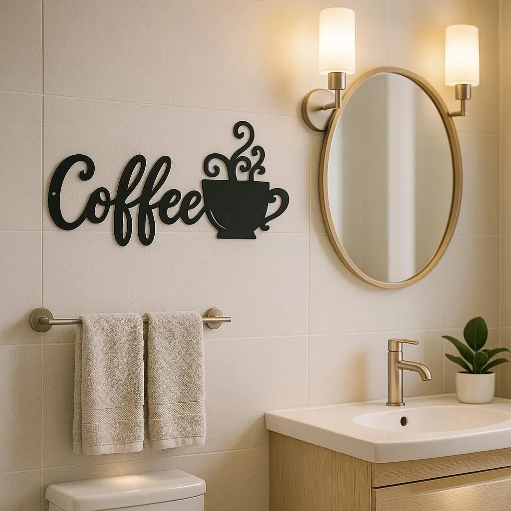 Coffee Metal Wall Decor Sign,Iron Art Silhouette Mug,Upgrade Your Wall Aesthetic