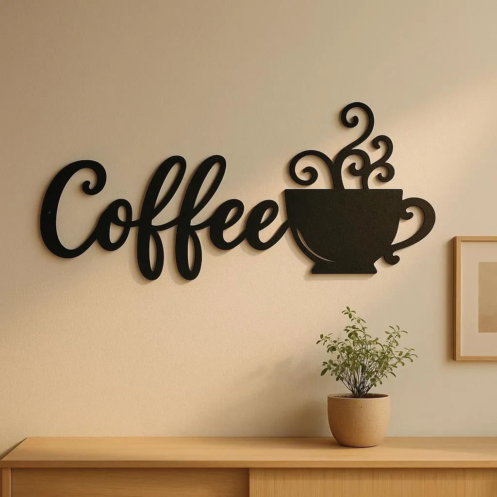 Coffee Metal Wall Decor Sign,Iron Art Silhouette Mug,Upgrade Your Wall Aesthetic