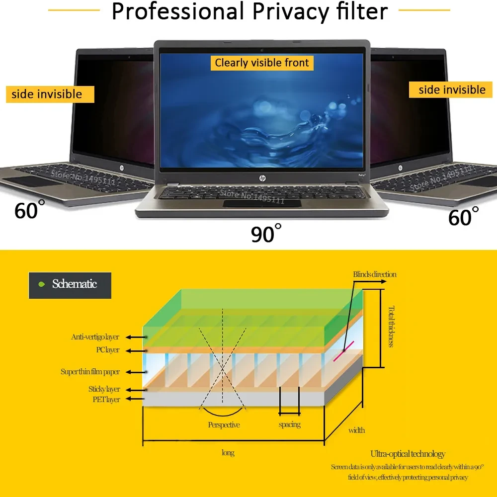 Universal Size Self-adsorption Computer Privacy Film