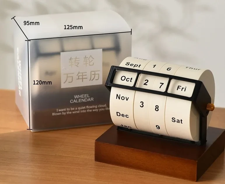 Wheel Calendar Large Rotating Desktop Decoration