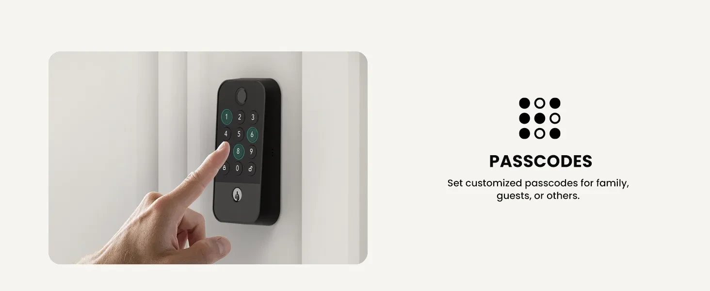 Smart WiFi & Bluetooth Door Lock With Fingerprint, Keypad & Code Entry, App Remote Control, Auto Lock, Black
