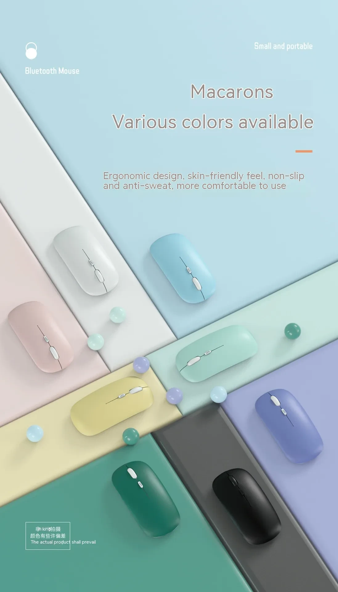 Wireless Charging Bluetooth Mouse Mute Portable Laptop Girl Bluetooth Charging Mouse