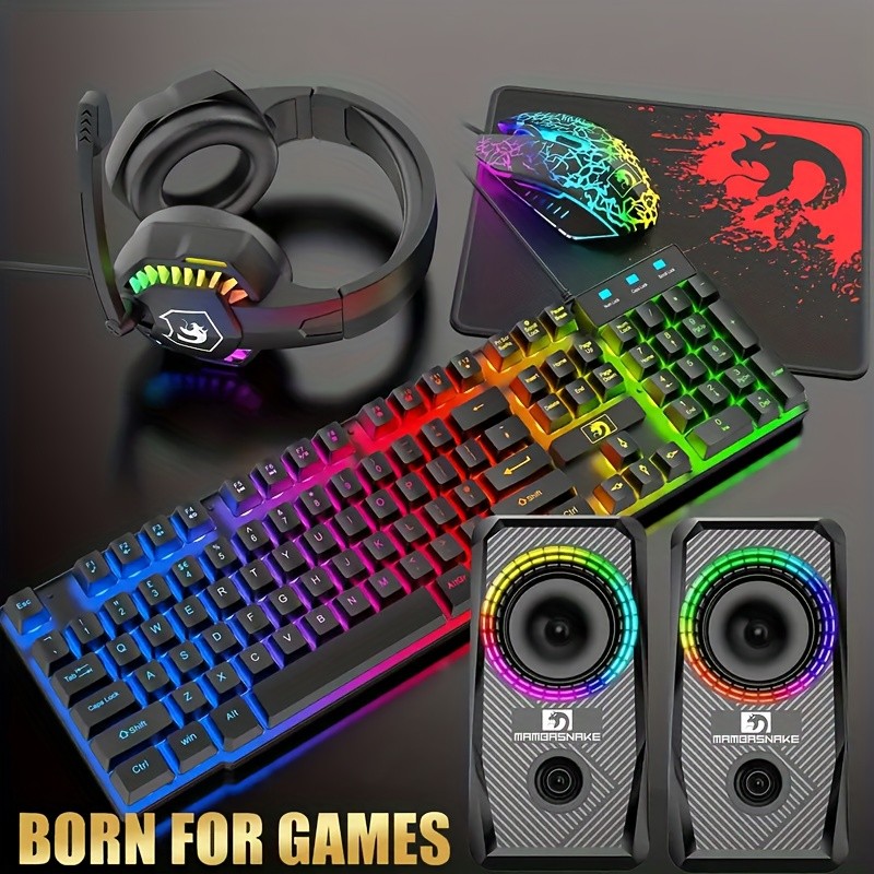 Wired Gaming Keyboard and Mouse Combo 5-in-1 Set