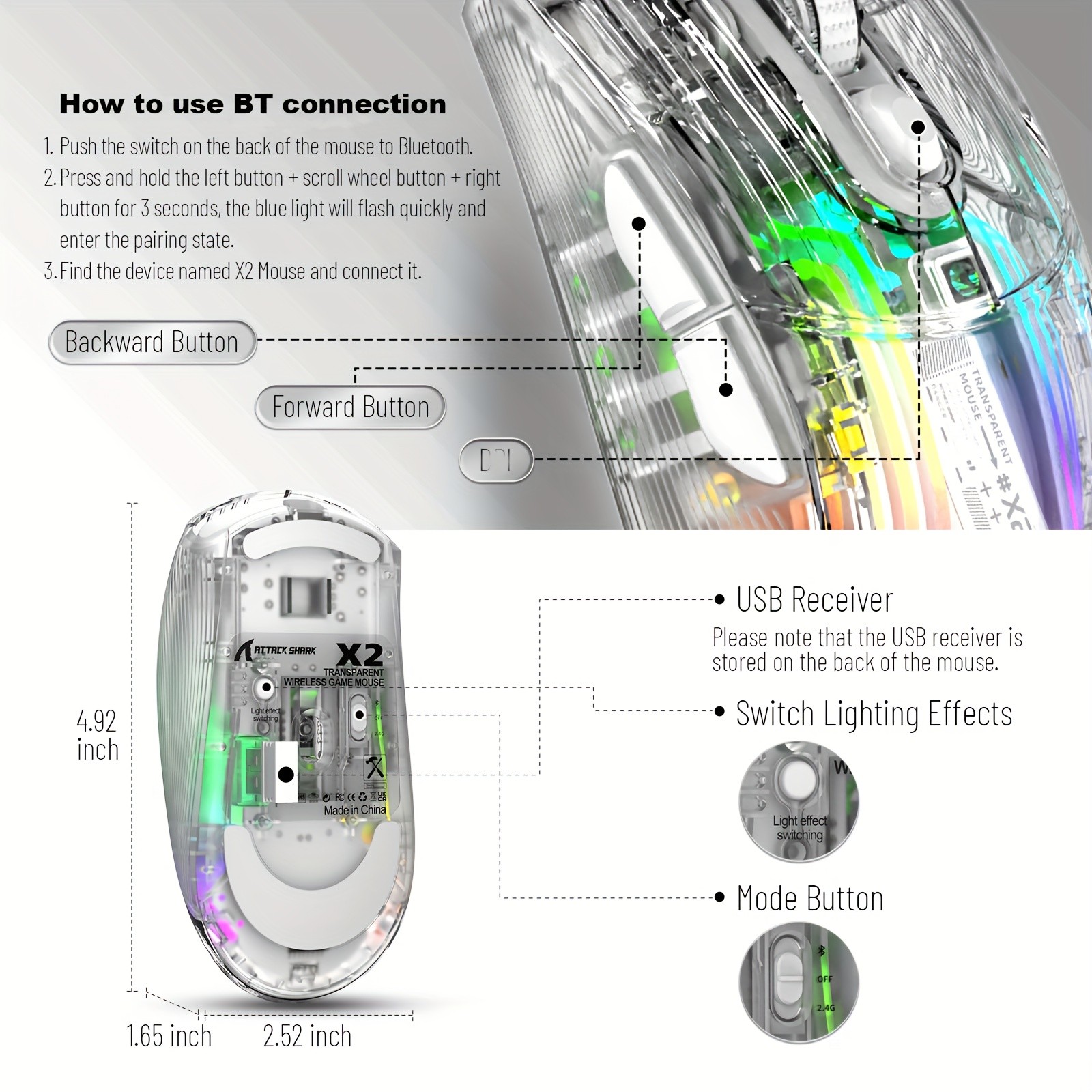 ATTACK SHARK X2 Wireless Gaming Mouse