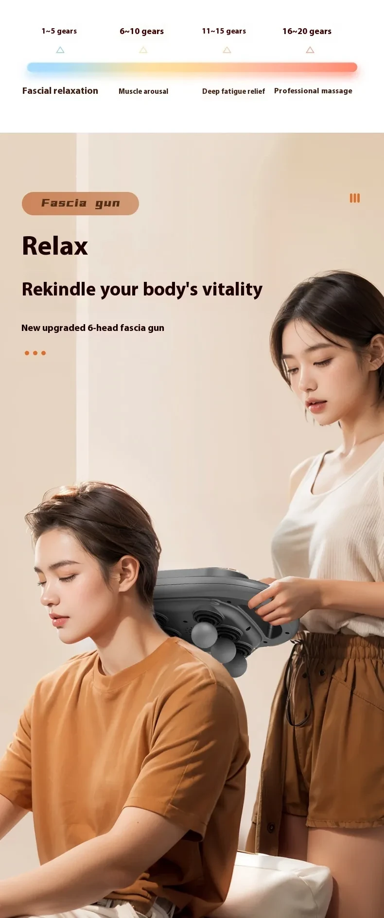 Strong Vibration Of Waist And Back Muscle Relaxation Charging Digital Display Massage Gun