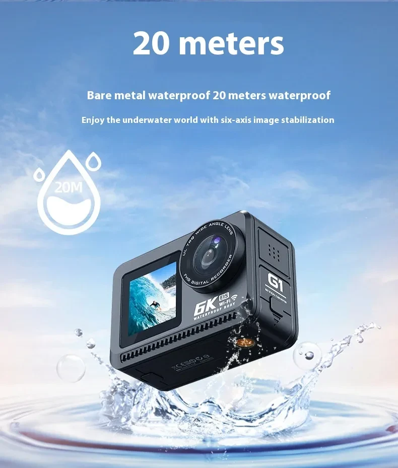 6K Sports Camera Waterproof Outdoor Riding Photography Anti-shake