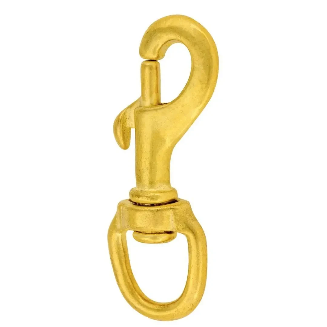 SNAP HOOK ROUND EYE SWIVEL BRASS