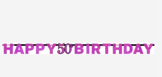 Banner - Celebration 50 Prismatic Letters (Pink)