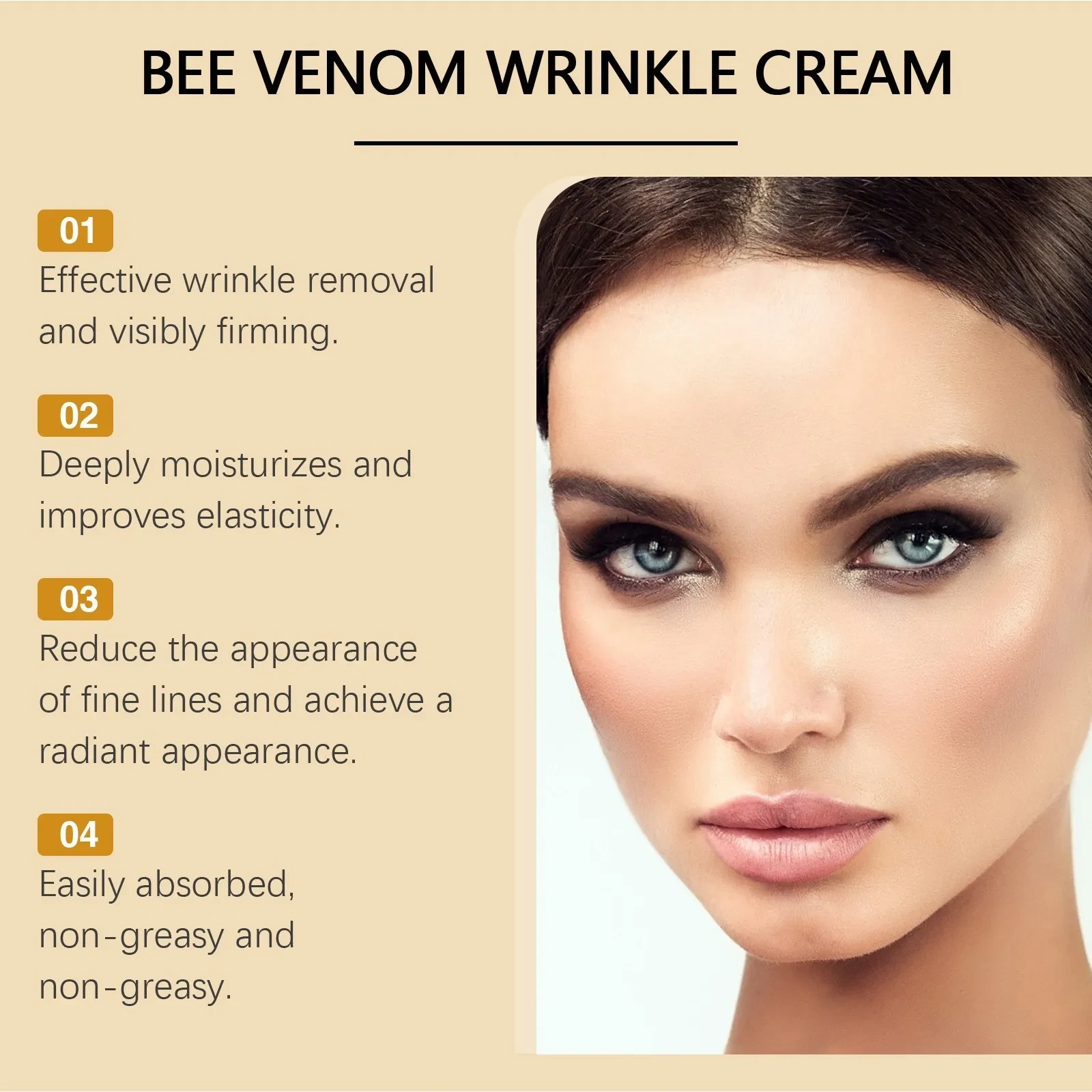 Bee Venom Anti-Wrinkle Face Cream - Hydrating & Brightening Skin Care