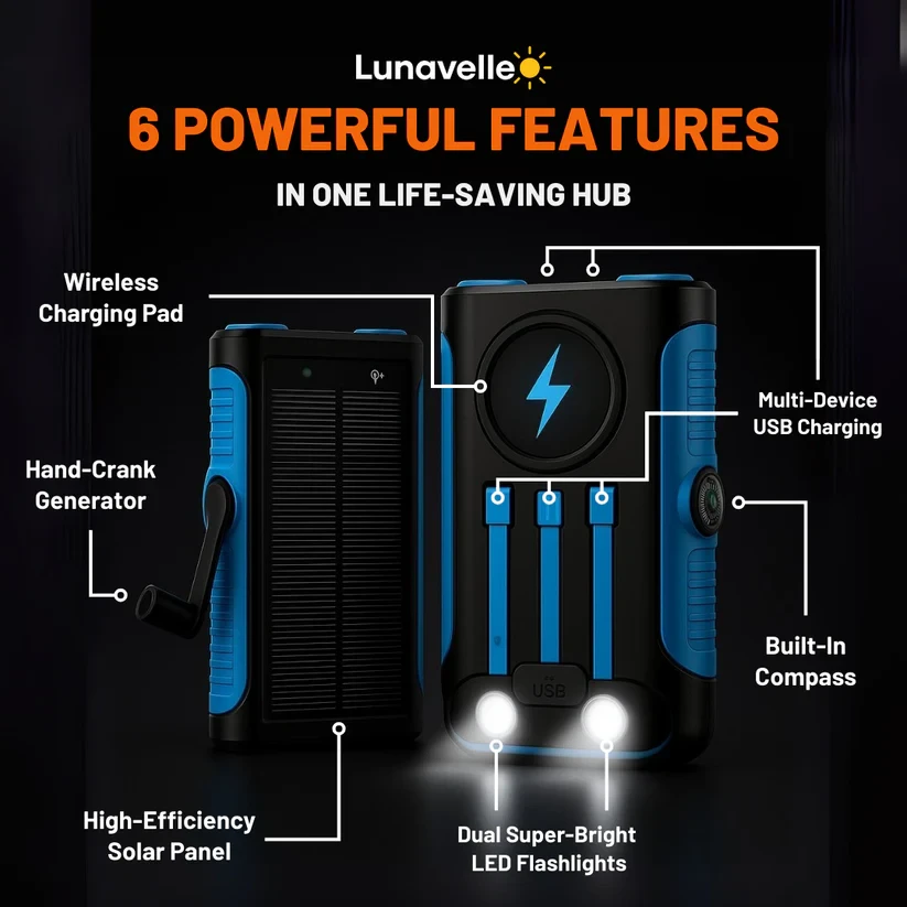 Lunavelle Wireless Solar Power Bank