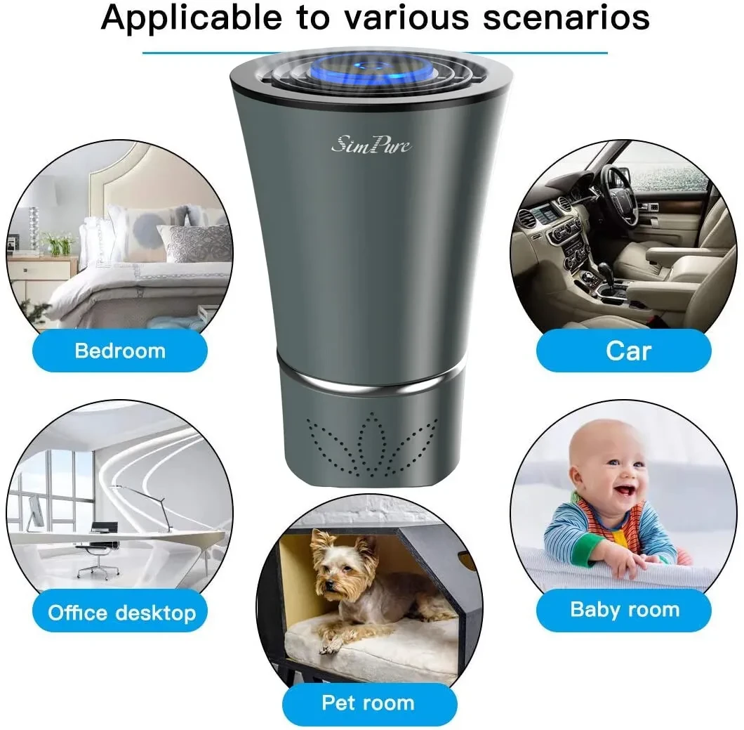 Mini Portable Air Purifier Desktop-True HEPA Filter Cleans Air,Home,Office Use