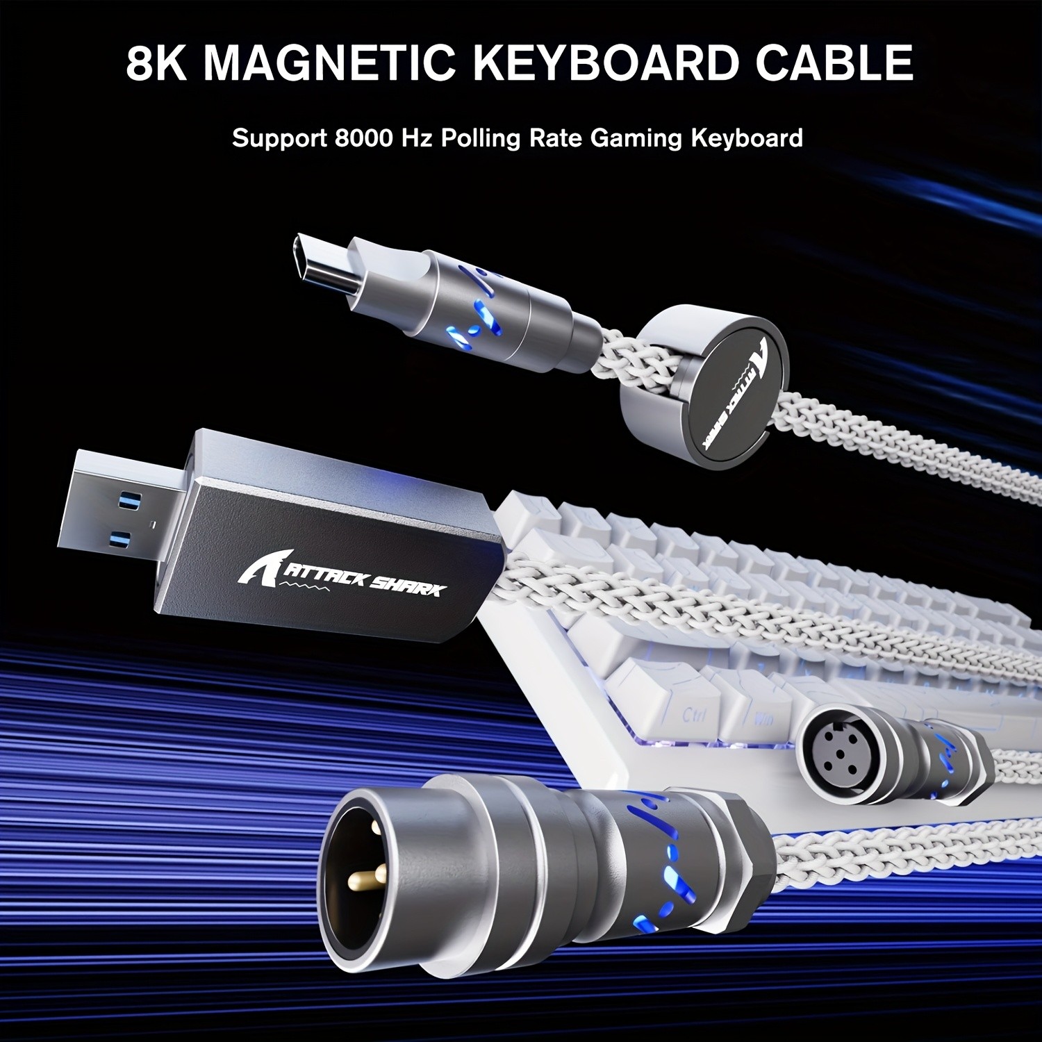 ATTACK SHARK C07 RGB Cable  Magnetic, Smart, and Stylish Power for NZ Setups