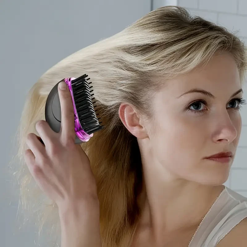 HOTU Portable Ionic Hair and Beard Straightener Brush  Smooth, Stylish, and Travel-Ready Grooming