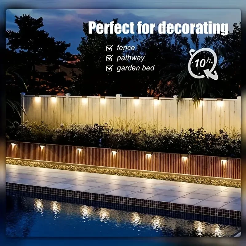 HOTU 7pcs Waterproof Solar Deck Lights Beautiful Warm White LED Ambience for Every Outdoor Space