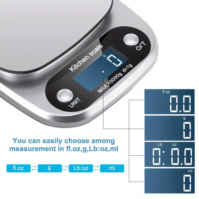 HOTU Precision Digital Kitchen Scale  Four Measurement Units for Reliable, Everyday Accuracy