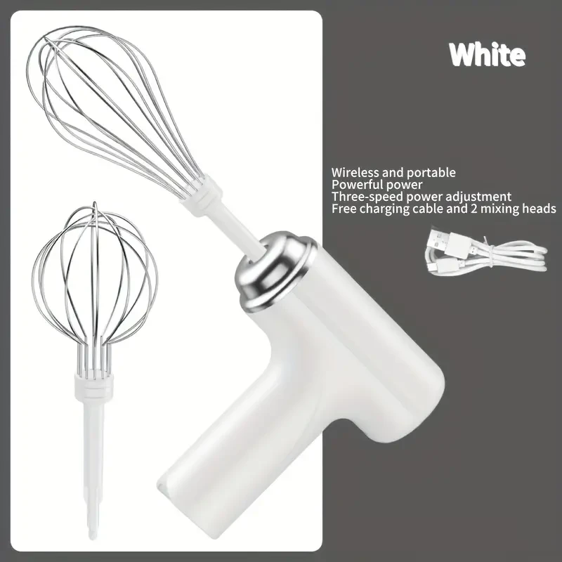 HOTU Handheld Electric Eggbeater & Whisk  Lightweight, Cordless & Effortless Mixing for Every Baker