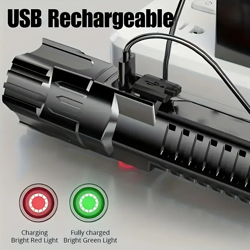 HOTU Ultra-Bright LED Flashlight  Rechargeable, High Lumens & Compact Power for Every Situation