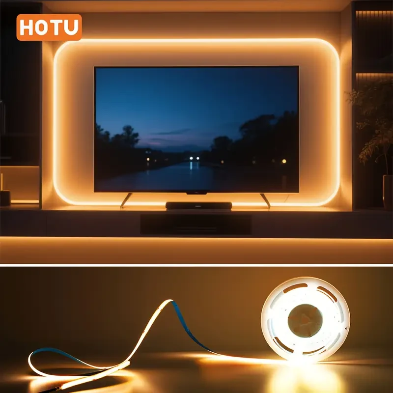 HOTU Thin COB LED Strip Light  Flexible, USB-Powered & Dotless Modern Lighting