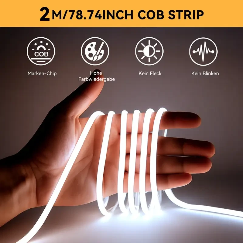 HOTU Thin COB LED Strip Light  Flexible, USB-Powered & Dotless Modern Lighting