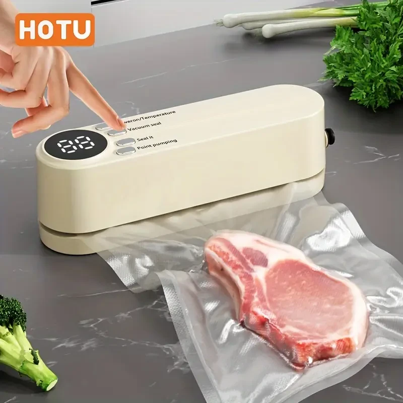 HOTU Portable Food Sealer  1200mAh Rechargeable Multi-Function Vacuum Sealing System