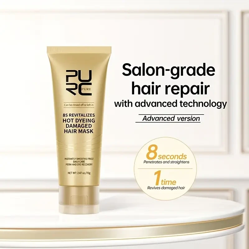 PURC 8 Seconds Hair Mask  Professional Keratin Cream for Smoothing, Softening & Frizz Control