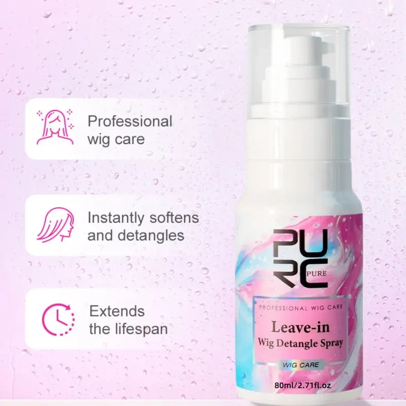 PURC Wig Care Spray  Leave-In Softener for Dry, Tangled & Synthetic Wigs