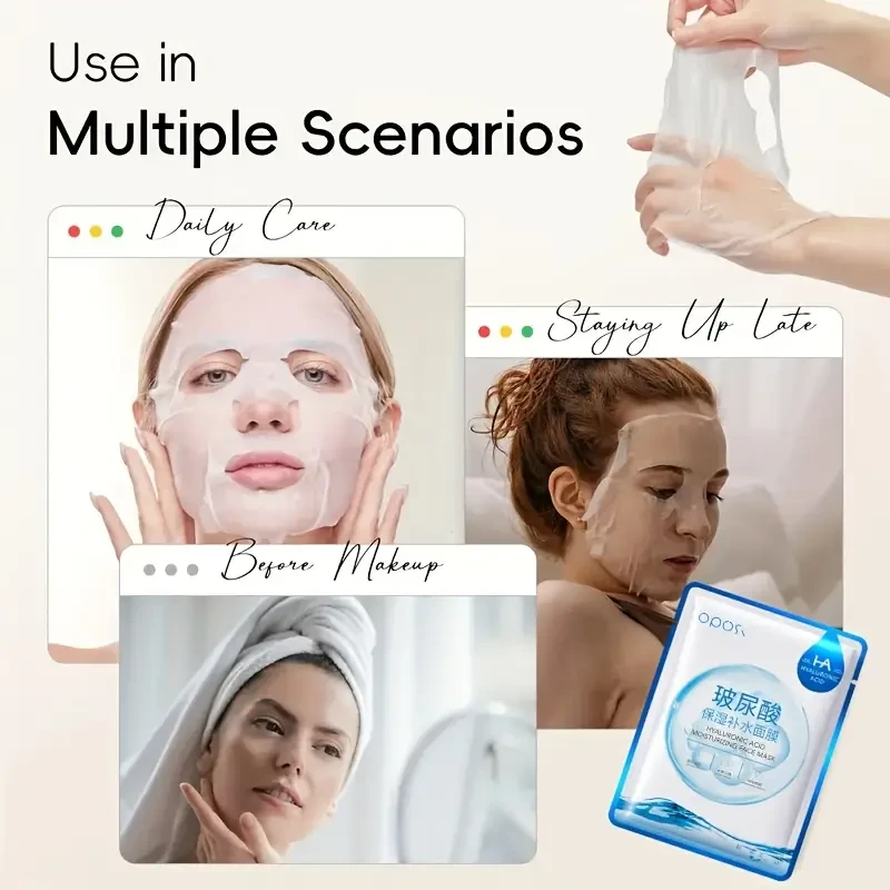 OPOSI Hydroxy Acid Moisturizing Mask  Deep Hydration with Hyaluronic Acid (25ml  10 Sheets)