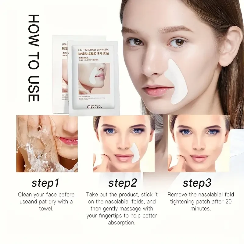 OPOSI Collagen Nasolabial Fold Patches Lifting, Hydrating & Fine Line-Smoothing Gel Masks (10 Pairs)