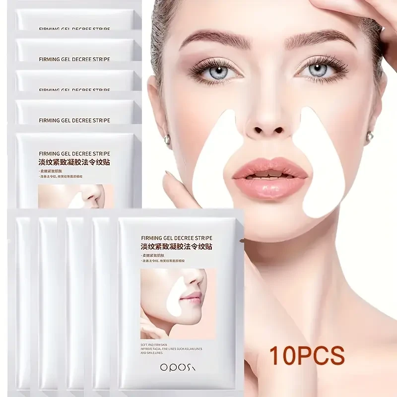 OPOSI Collagen Nasolabial Fold Patches Lifting, Hydrating & Fine Line-Smoothing Gel Masks (10 Pairs)
