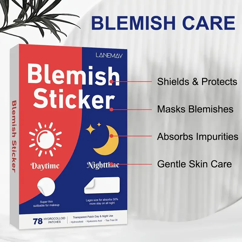 LANEMAY 78pcs Pimple Patch Set Hydrocolloid Day & Night Acne Cover Patches