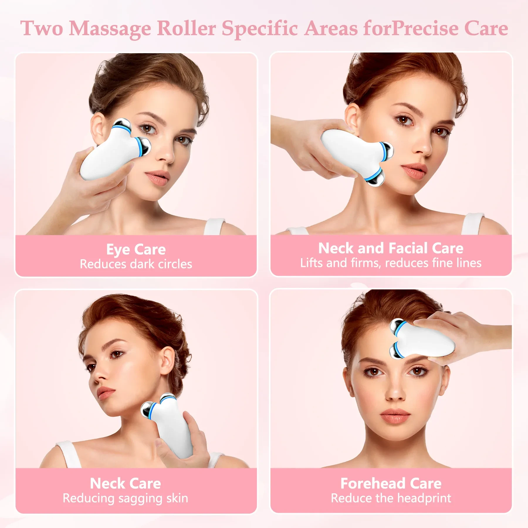 Anti Aging And Wrinkles Microcurrent Facial Device, Boost Skin Care Products Absorption - White