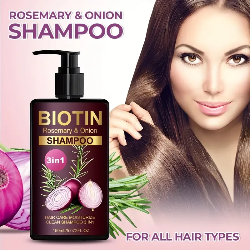 LANEMAY Biotin, Rosemary & Onion 3-in-1 Shampoo  Deep Clean, Moisturise & Strengthen