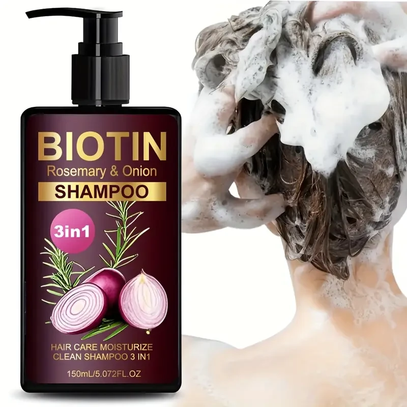 LANEMAY Biotin, Rosemary & Onion 3-in-1 Shampoo  Deep Clean, Moisturise & Strengthen